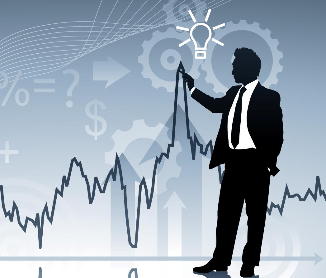 man giving presentation illustration